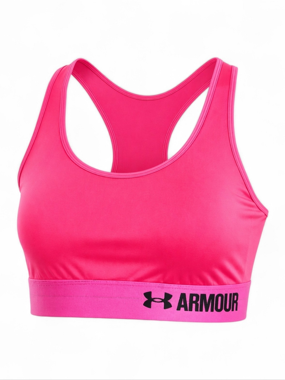 Under Armour Hot Pink Sports Bra Racerback Stretch Athletic Gym Bra L/XL Tagless